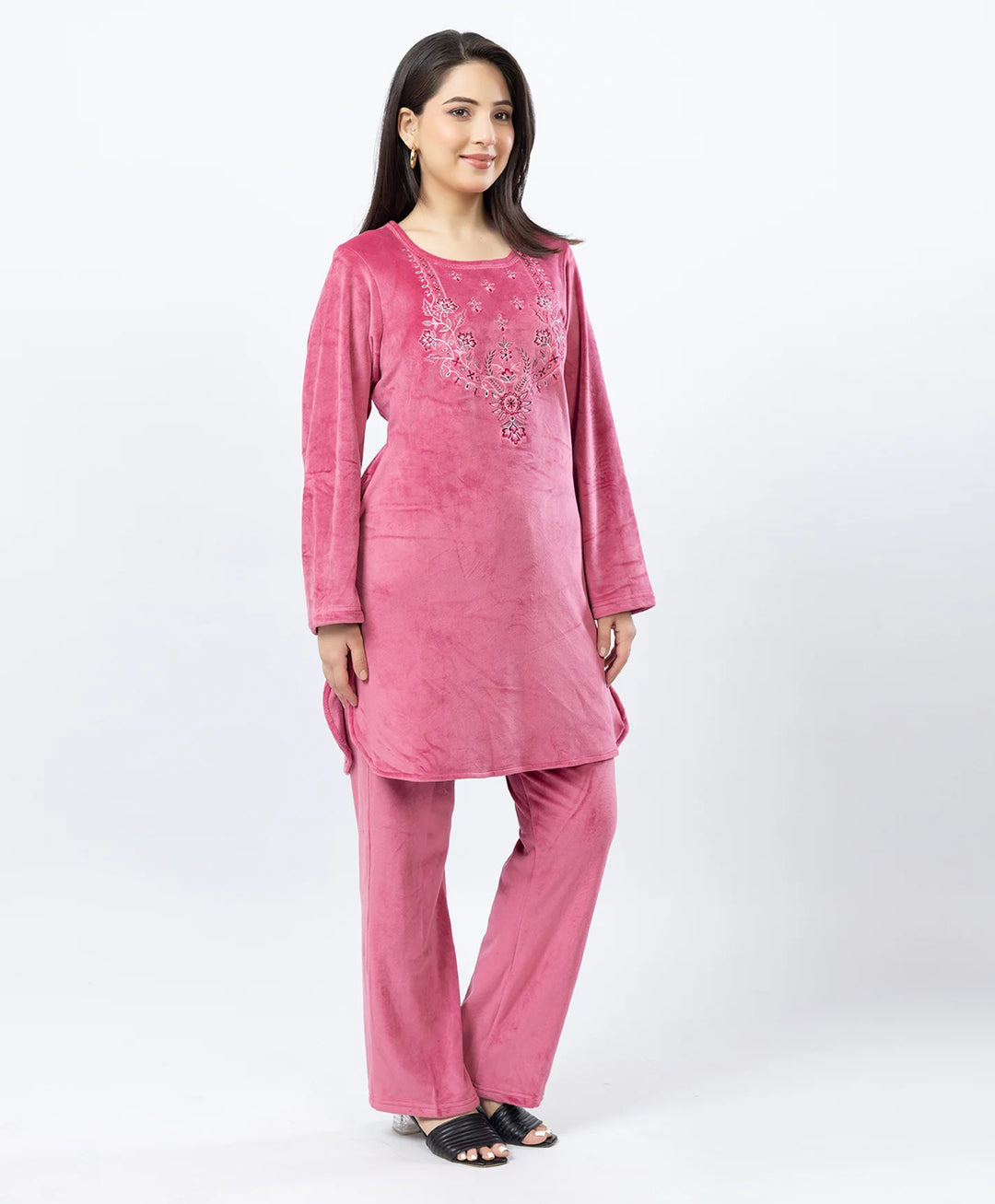 Full-Sleeves Kurta and Straight Fit Lower Set with Round Neck