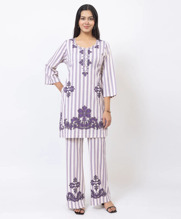 Premium Cutwork Detail Printed Kurta Set