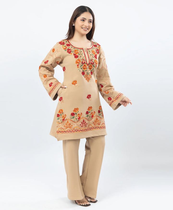 Straight Kurta Set with Kashmiri Embroidery.