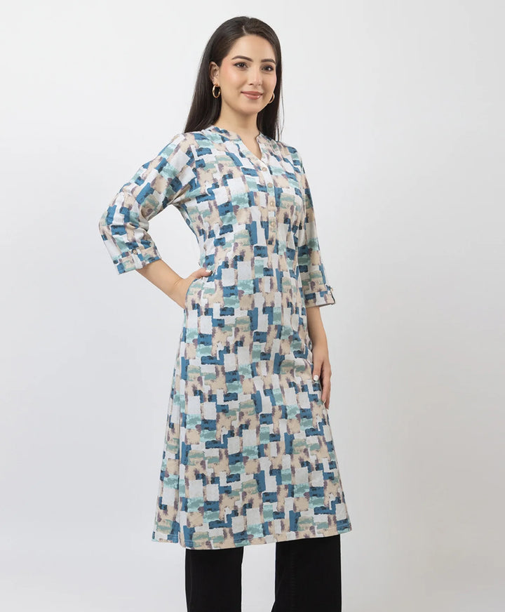 Elegant Printed Straight Fit Long Kurti
