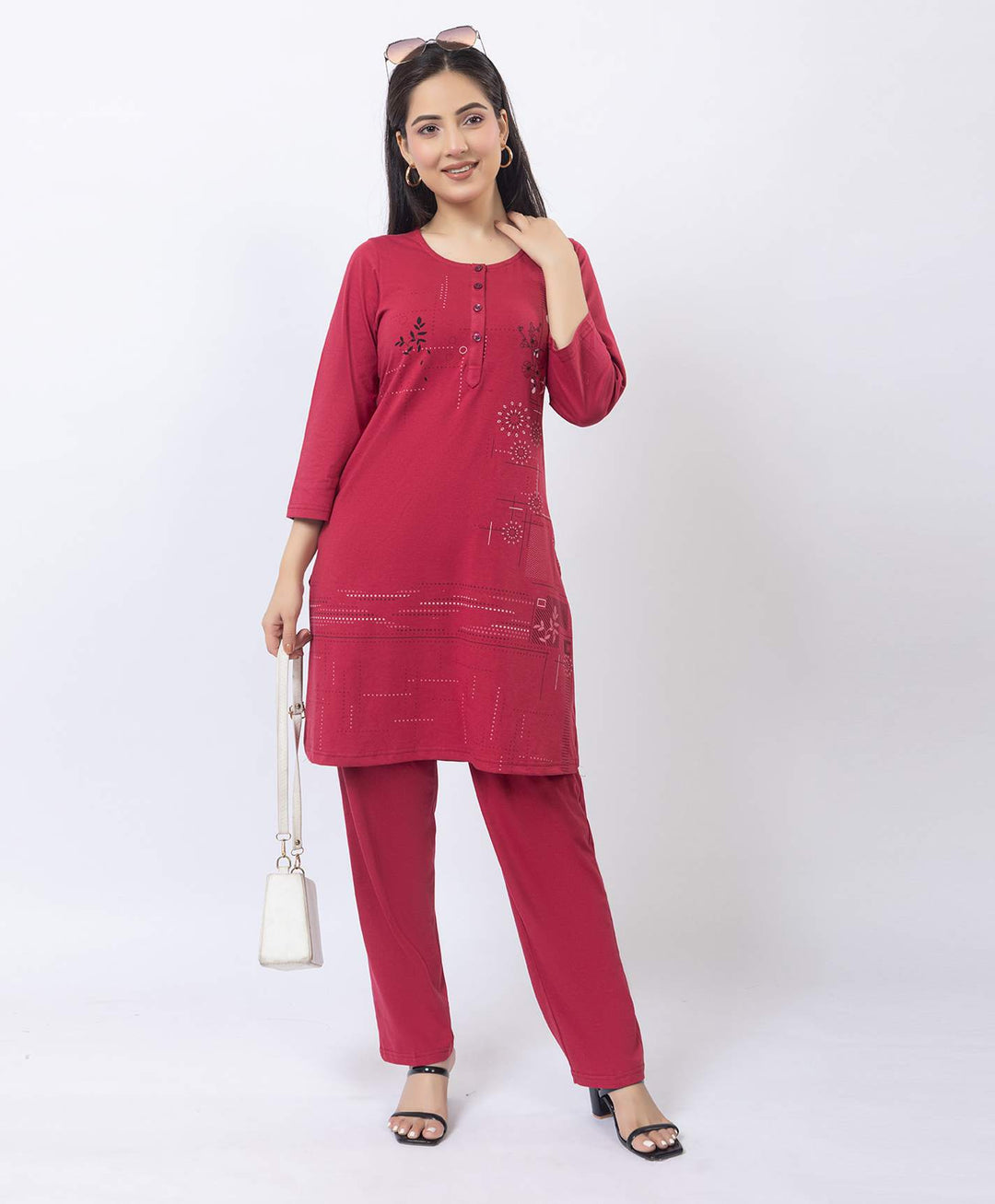 Contemporary Printed Kurta Set with Straight Pants