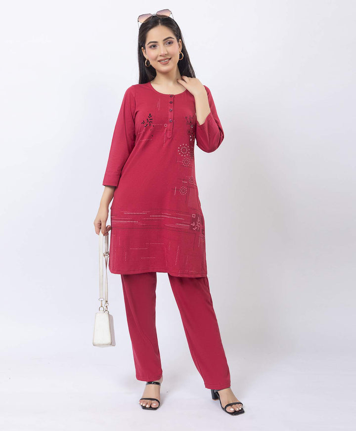 Contemporary Printed Kurta Set with Straight Pants