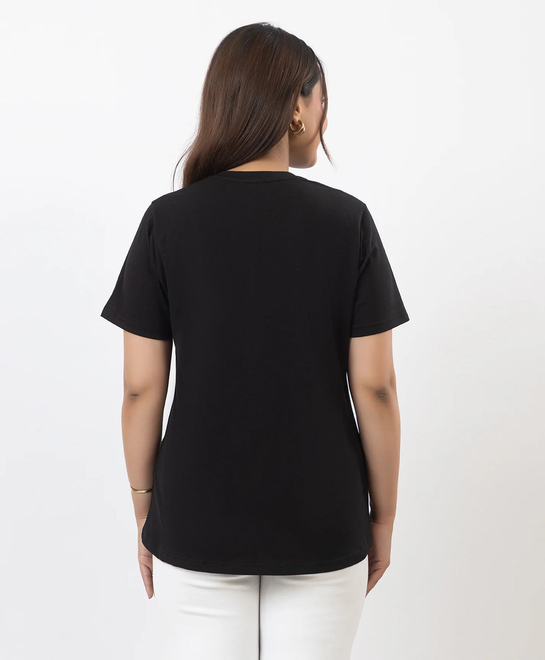 Premium Graphic Print Round Neck Short Sleeve Top