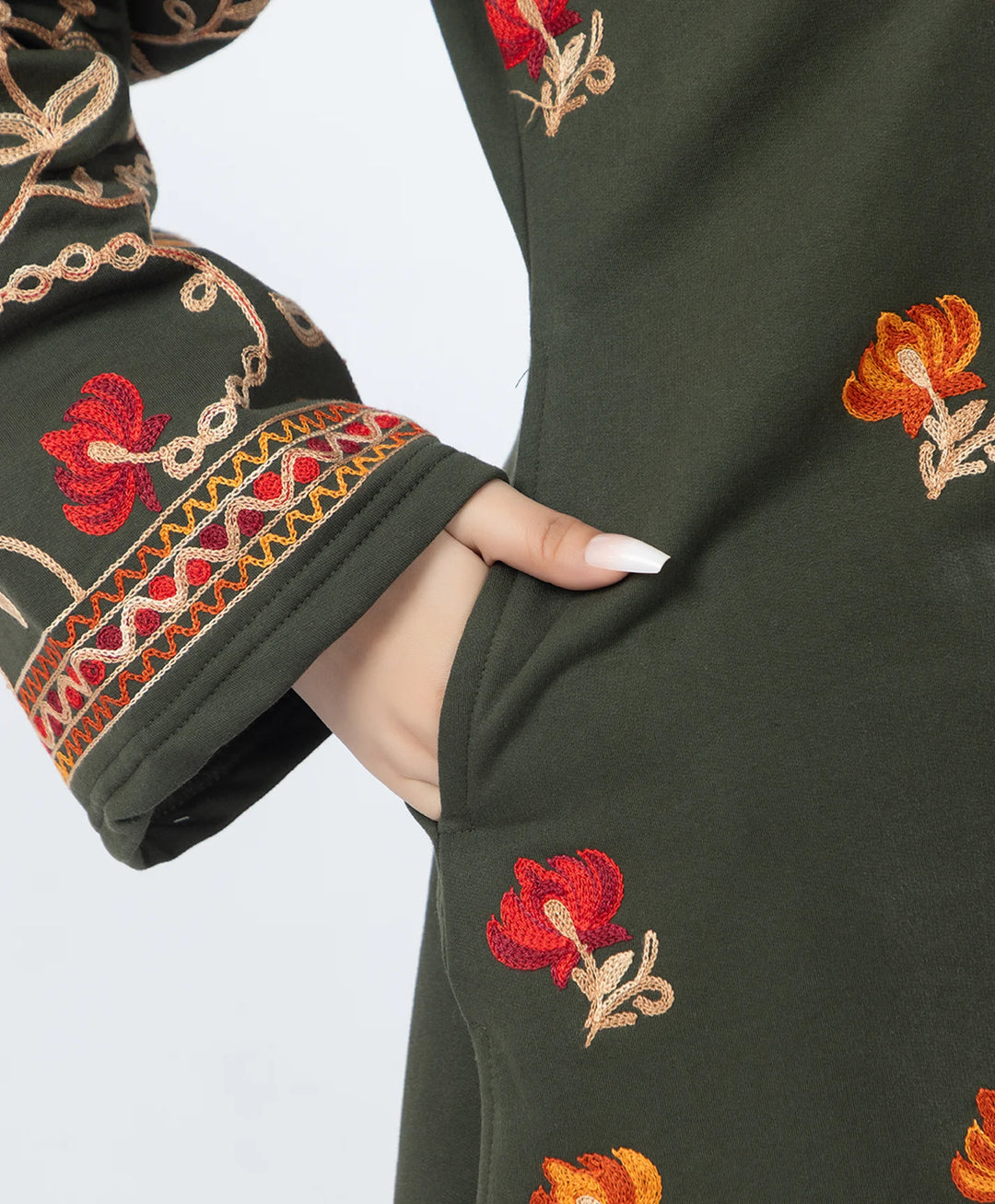 Straight Kurta Set with Kashmiri Embroidery.