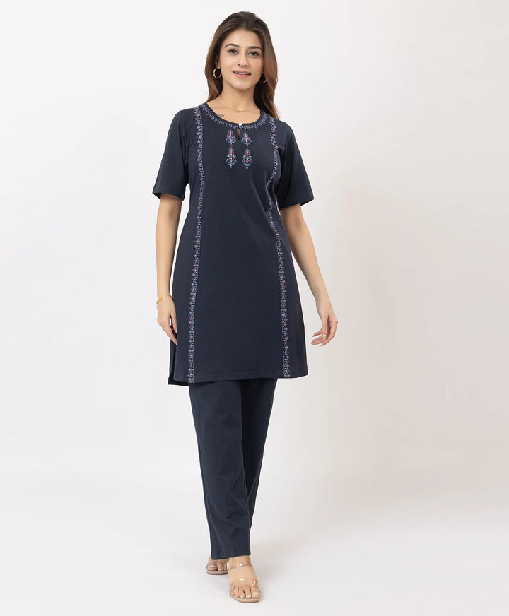 Classic Embroidered Kurta with Pants