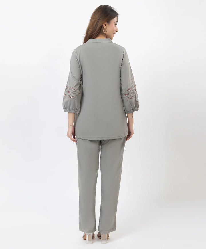 Modern Embroidered Relaxed Co-Ord Set