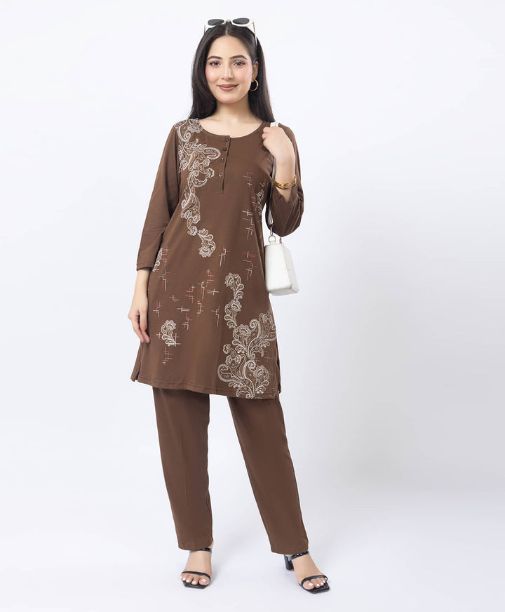 Contemporary Printed Kurta Set with Straight Pants
