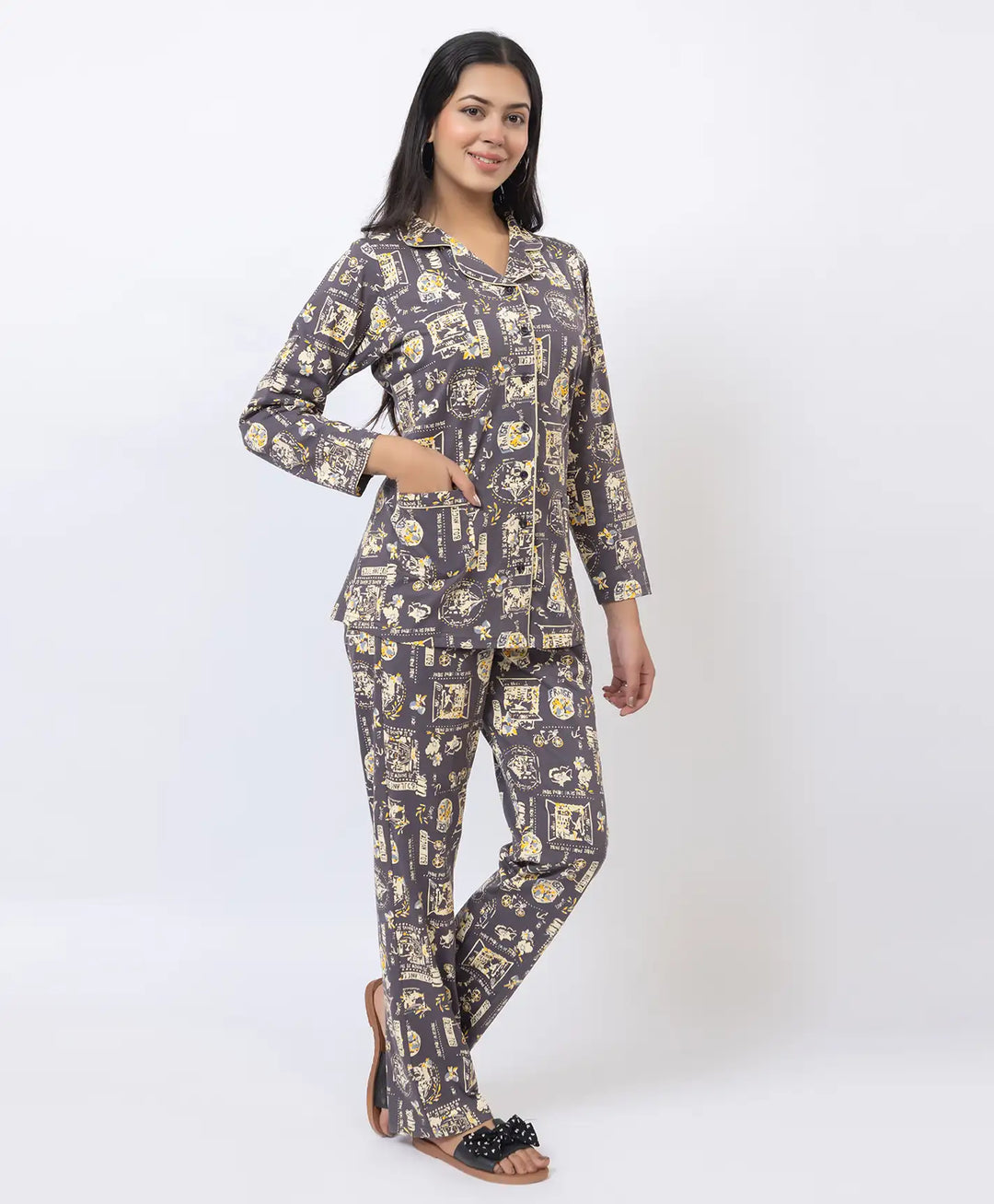 Premium Notched Collar Night Suit