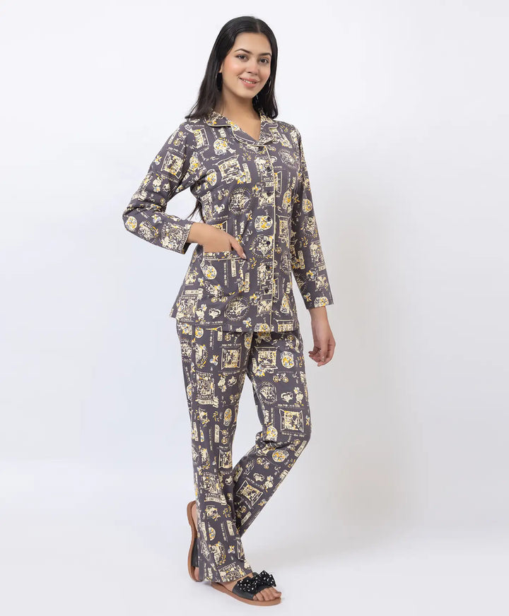 Premium Notched Collar Night Suit