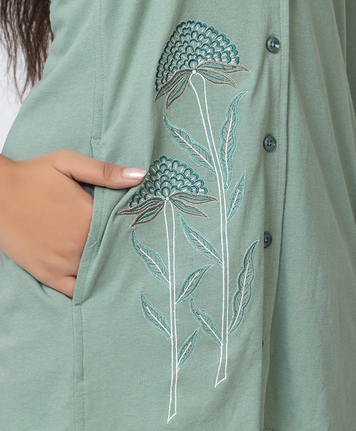 Premium Embroidered Collared Co-Ord Set