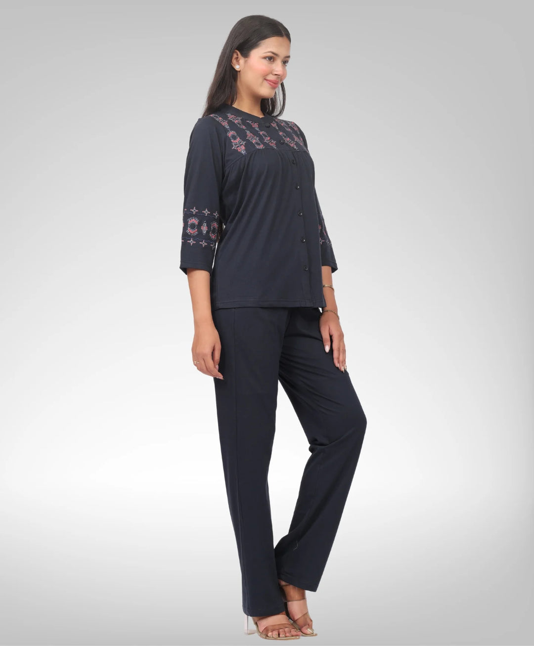 Stylish Embroidered Casual Co-Ord Set