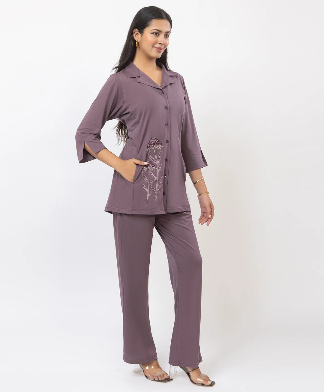 Premium Embroidered Collared Co-Ord Set