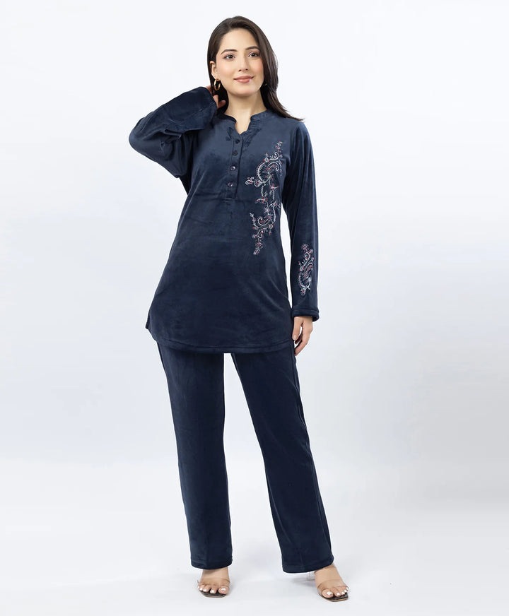 Premium Kurta Set with Band Neck and Sparkle Print