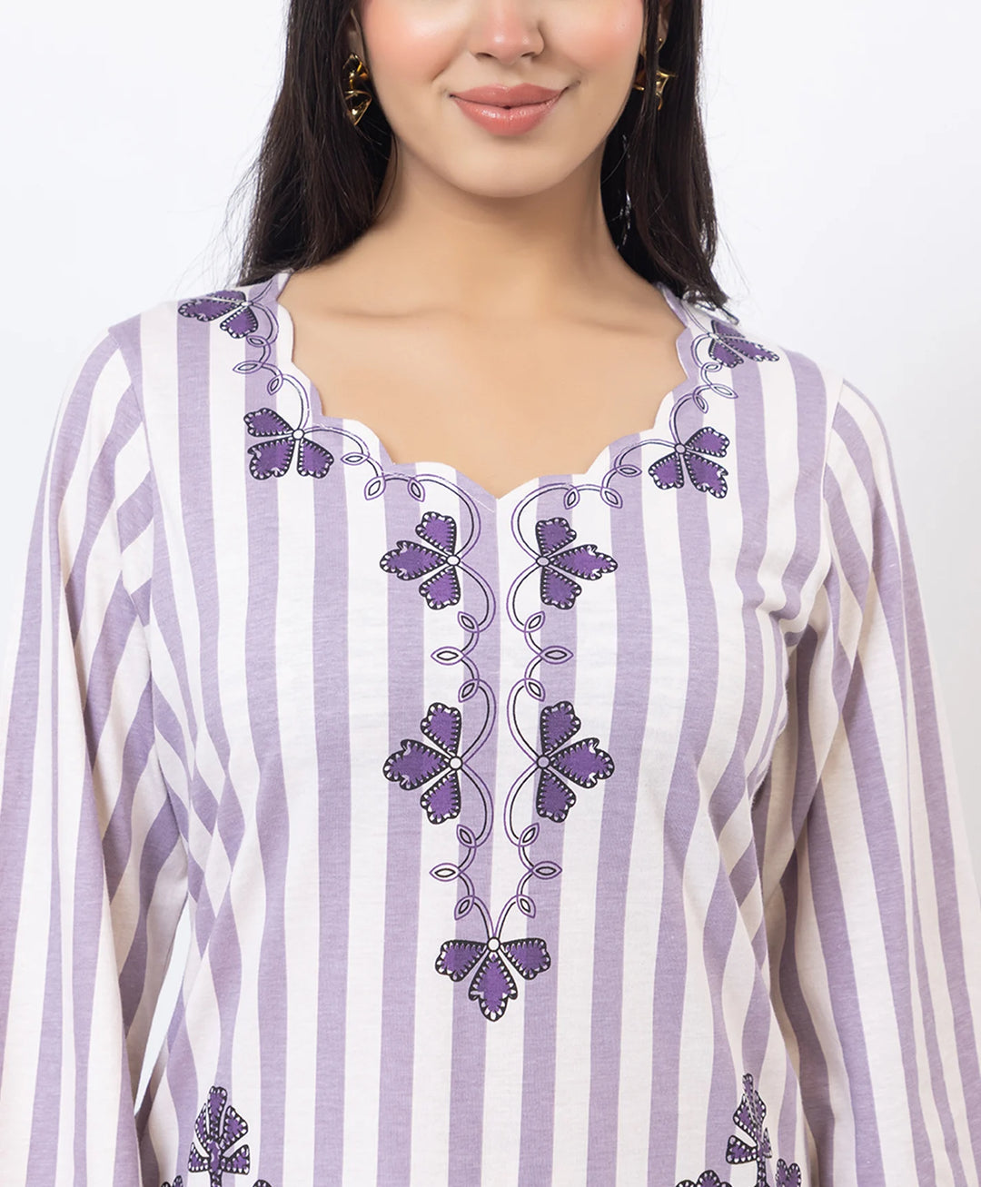 Premium Cutwork Detail Printed Kurta Set