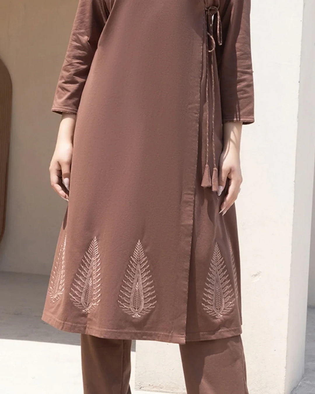 Angrakha Long Kurta Set