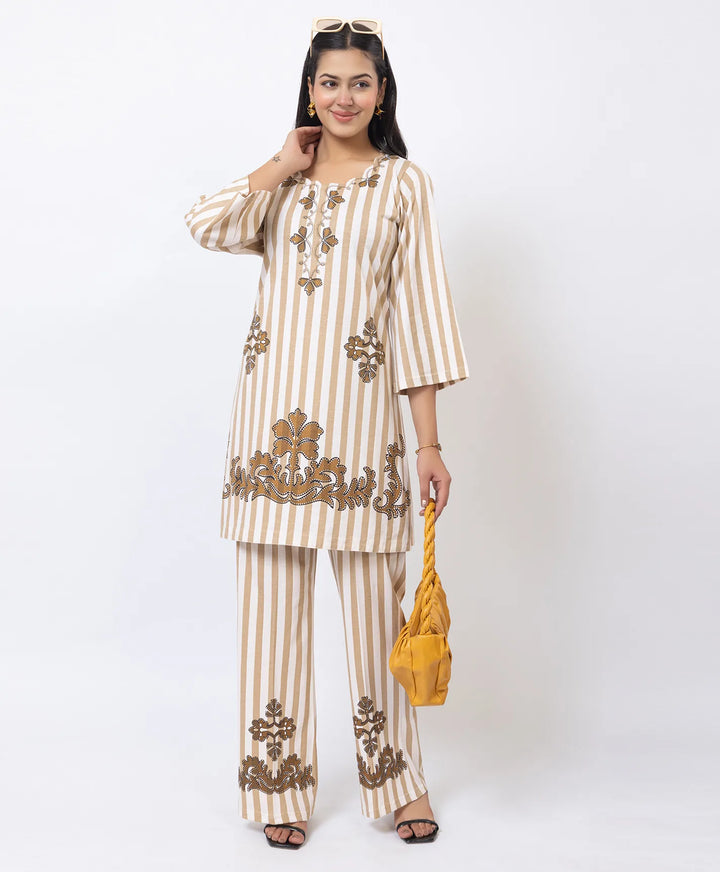 Premium Cutwork Detail Printed Kurta Set