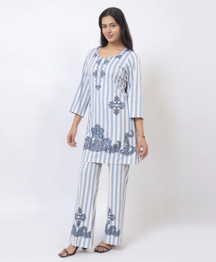 Premium Cutwork Detail Printed Kurta Set