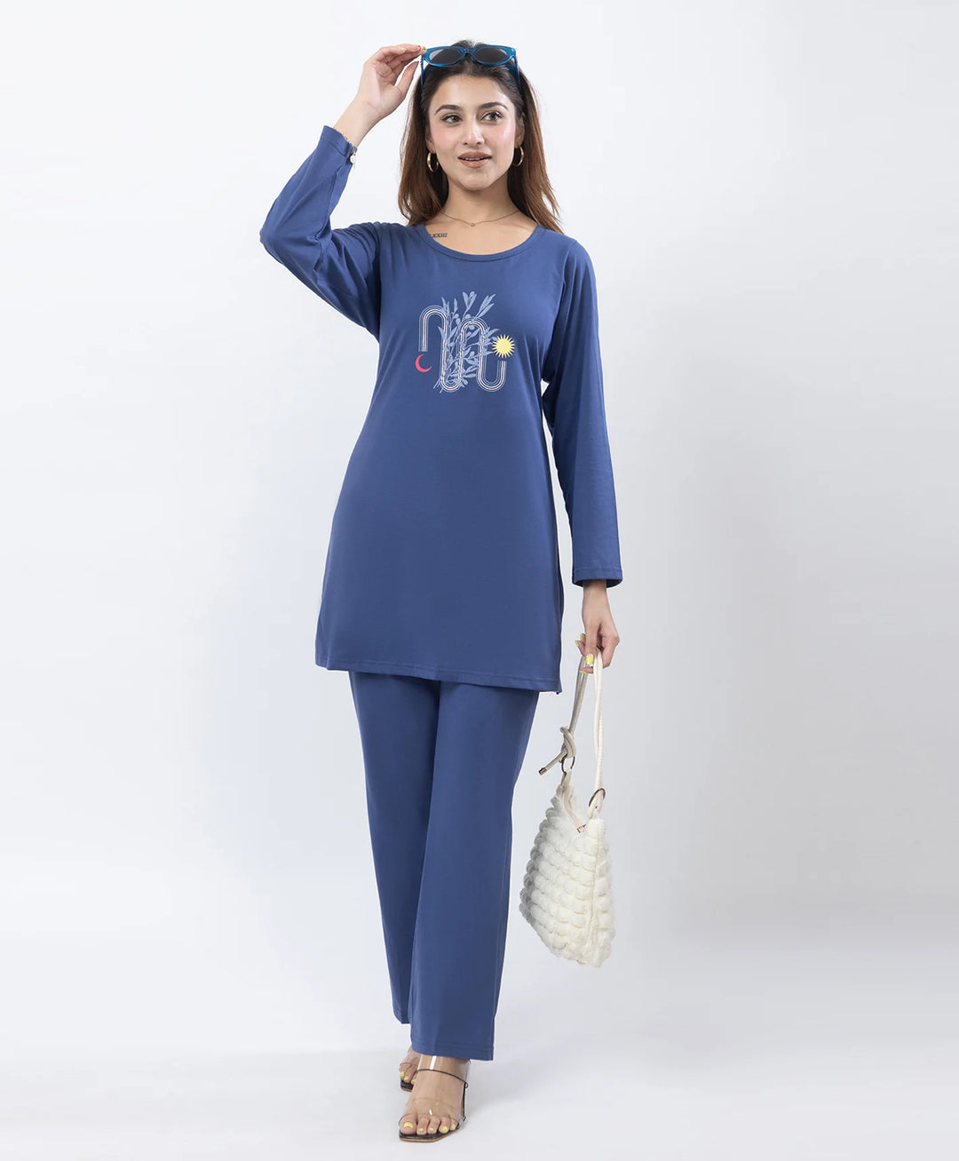 Classic Comfort Fit Printed Full-Sleeve Night Suit