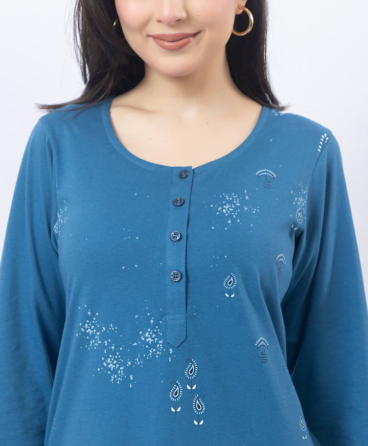 Contemporary Printed Kurta Set with Straight Pants