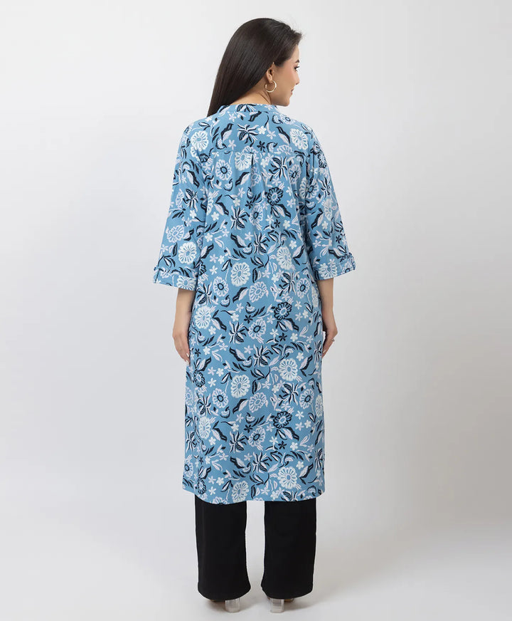 Elegant Printed Straight Fit Long Kurti
