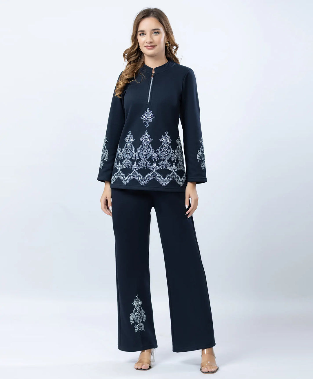 Premium Winter Kurta Set featuring Zip Collar