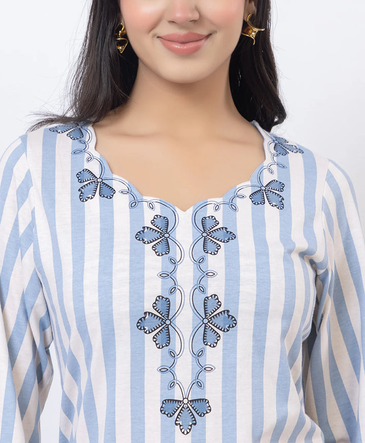 Premium Cutwork Detail Printed Kurta Set