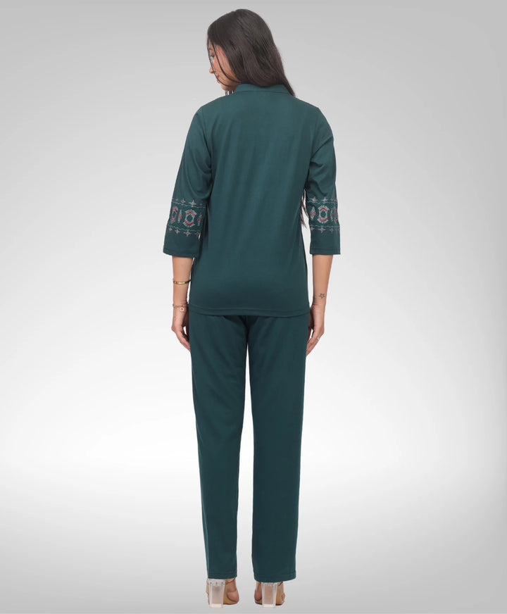 Stylish Embroidered Casual Co-Ord Set