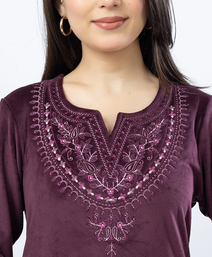 Full-Sleeves Kurta and Straight Fit Lower Set with Round Neck