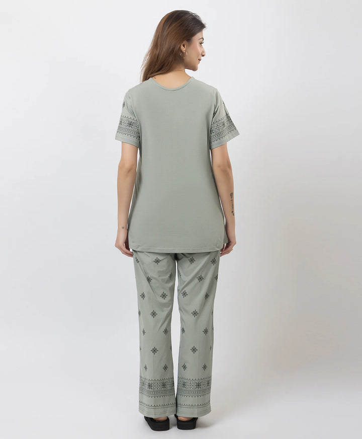 Relaxed Fit Printed Night Suit