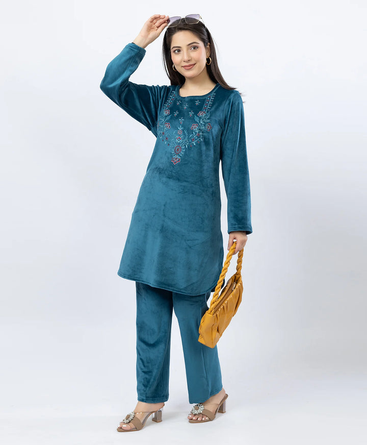 Full-Sleeves Kurta and Straight Fit Lower Set with Round Neck