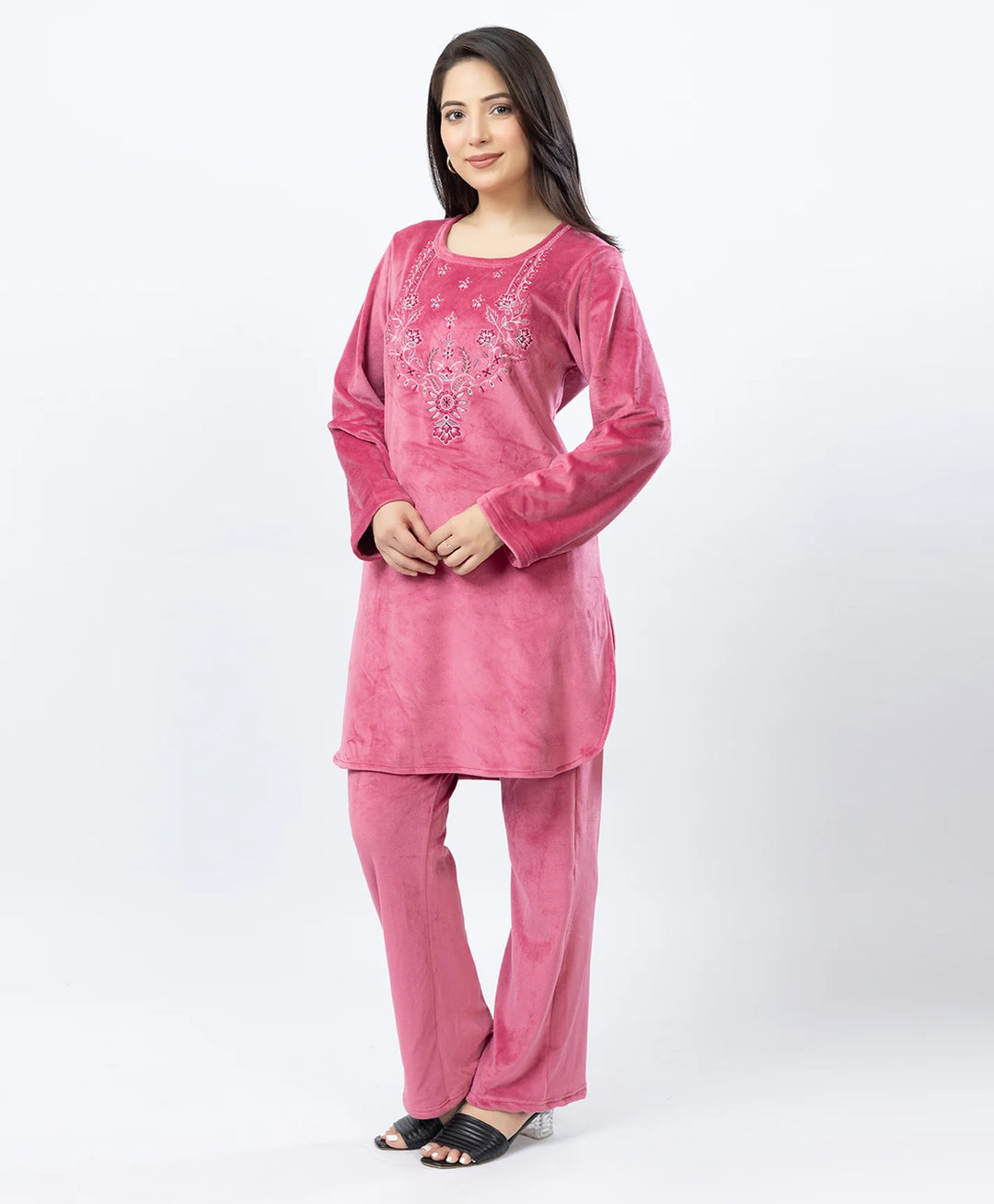 Full-Sleeves Kurta and Straight Fit Lower Set with Round Neck