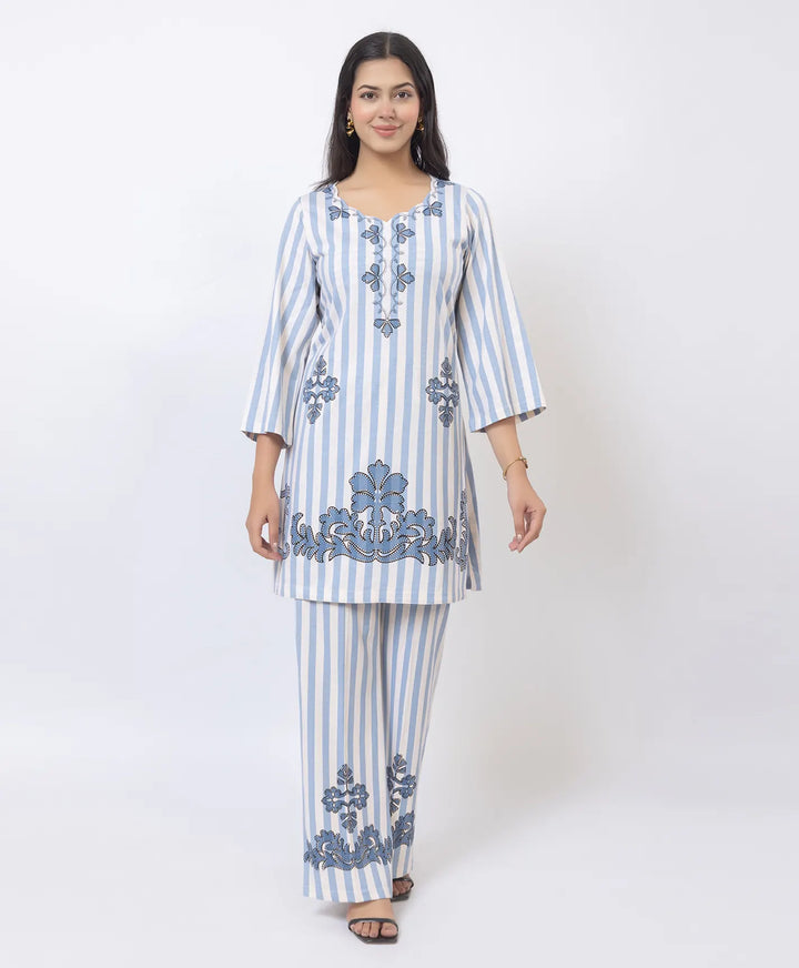 Premium Cutwork Detail Printed Kurta Set