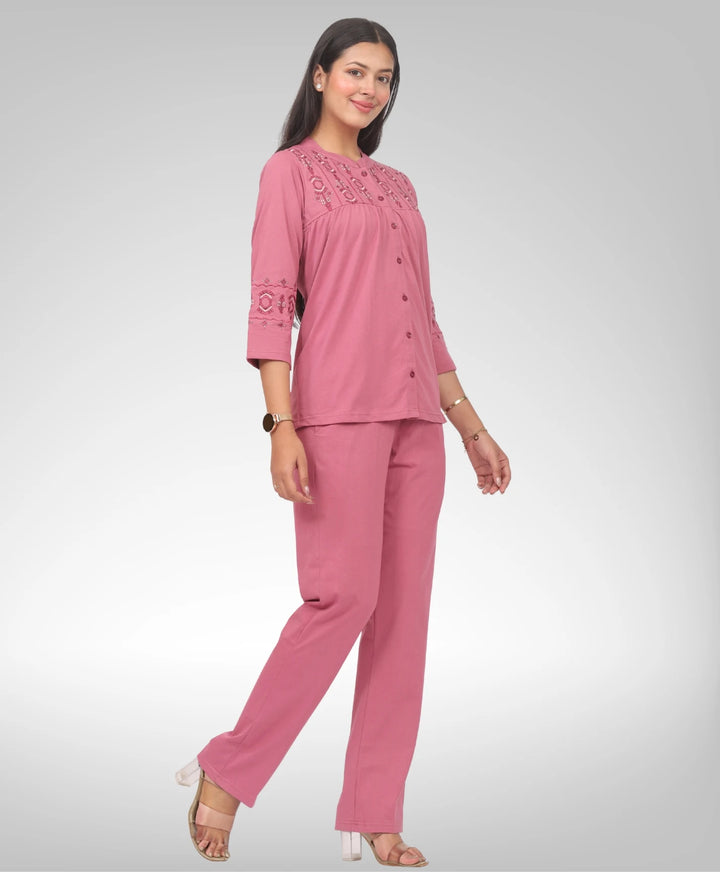 Stylish Embroidered Casual Co-Ord Set