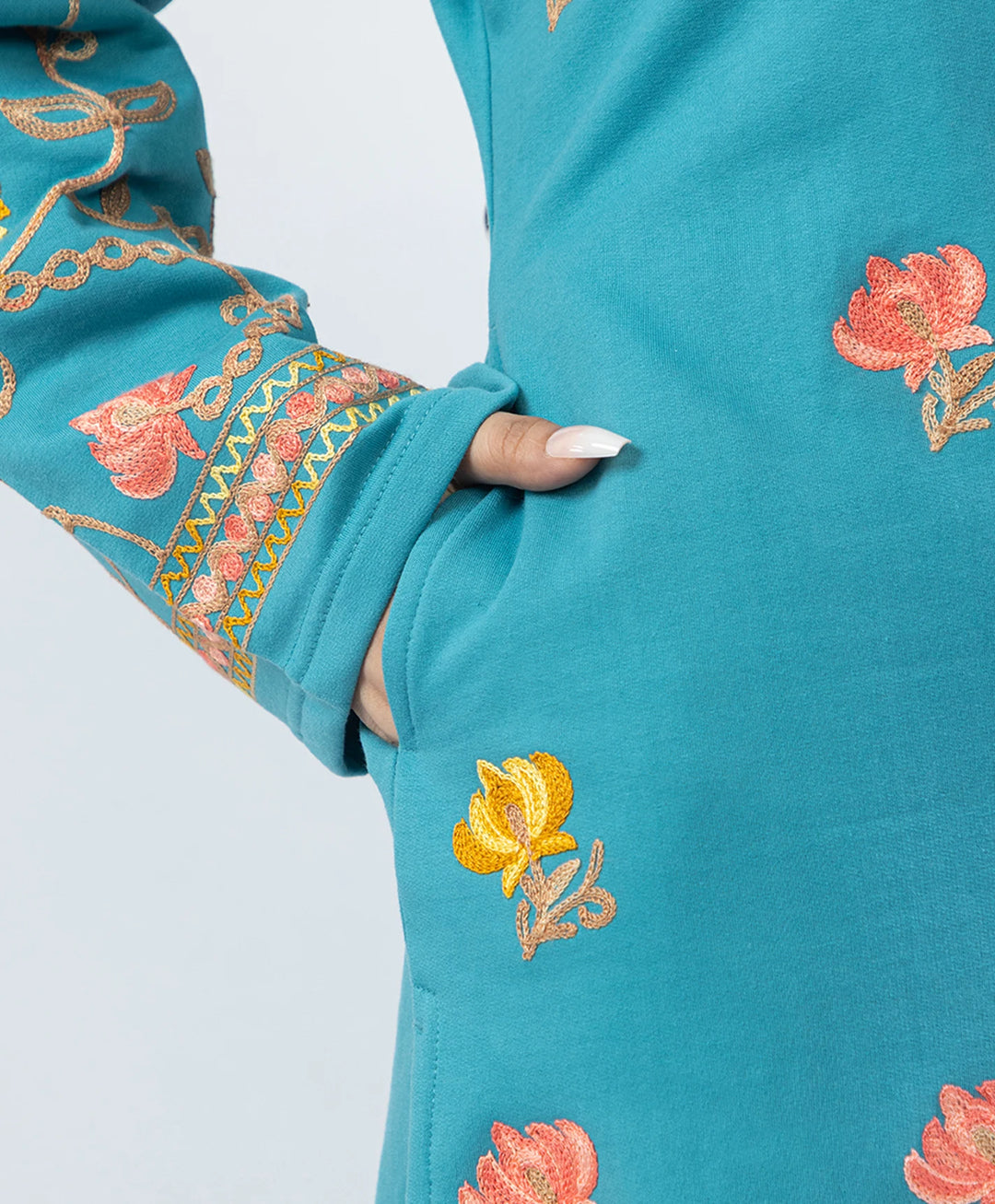 Straight Kurta Set with Kashmiri Embroidery.