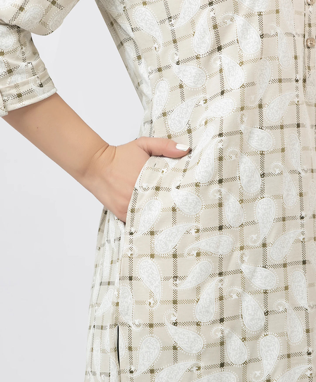 Elegant Printed Straight Fit Long Kurti