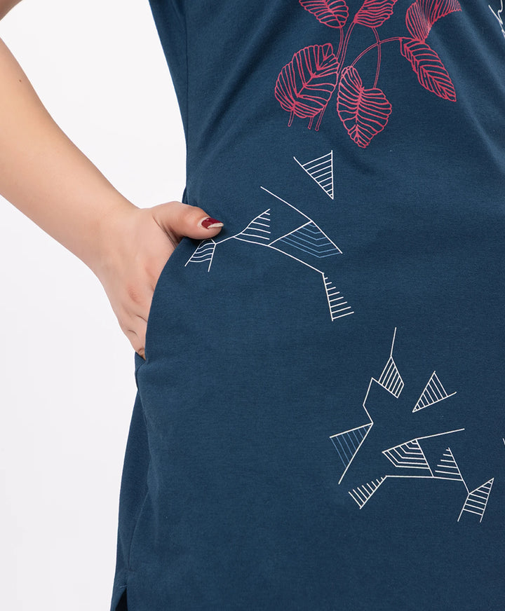 Casual Grace Printed Long Top