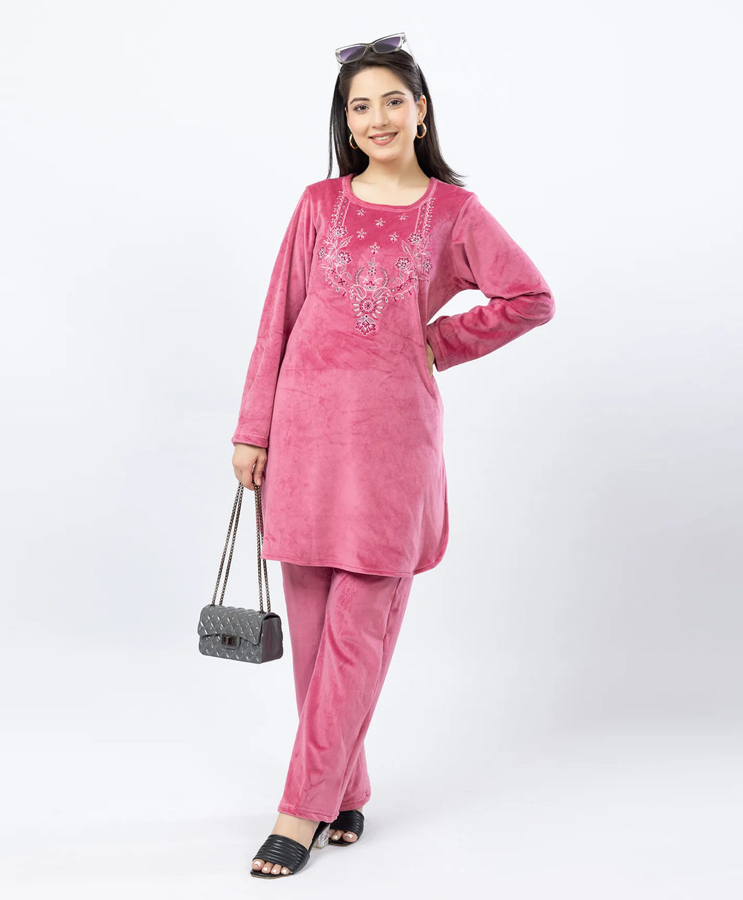 Full-Sleeves Kurta and Straight Fit Lower Set with Round Neck