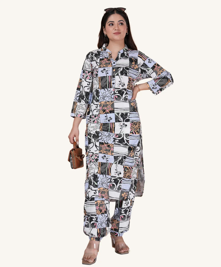 Modern Artistic Print Afgani Suit