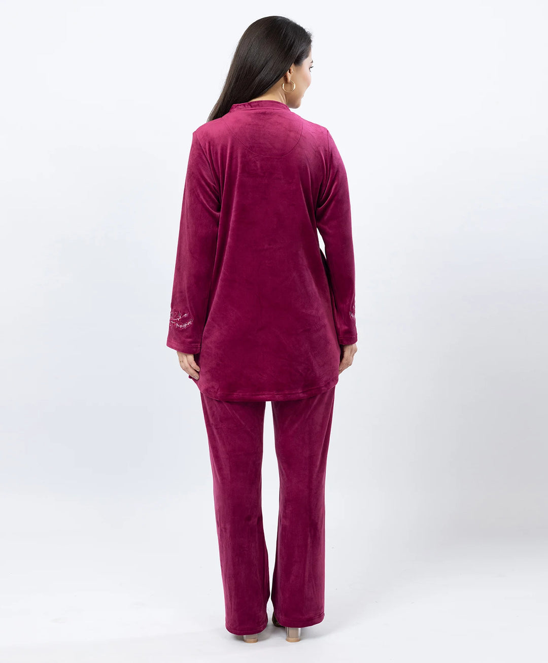 Premium Kurta Set with Band Neck and Sparkle Print