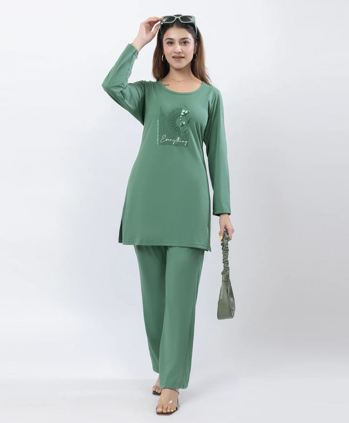 Classic Comfort Fit Printed Full-Sleeve Night Suit