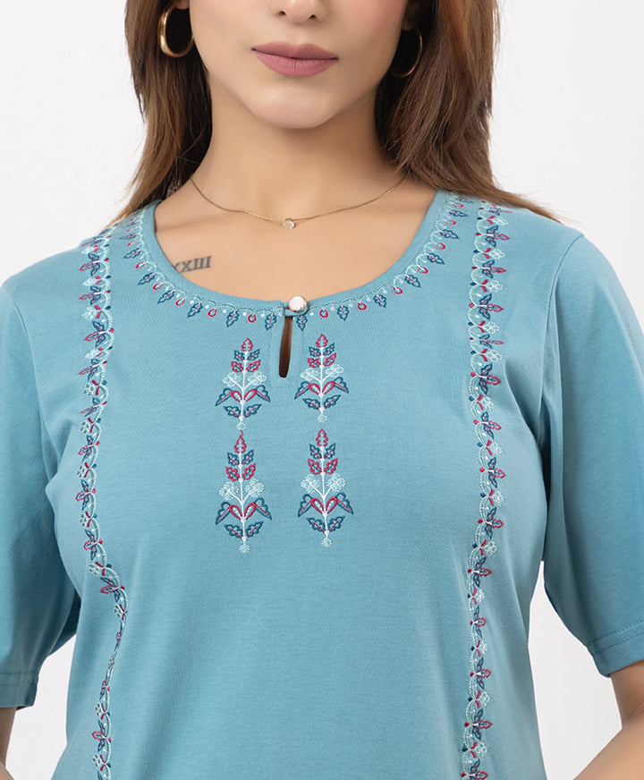 Classic Embroidered Kurta with Pants