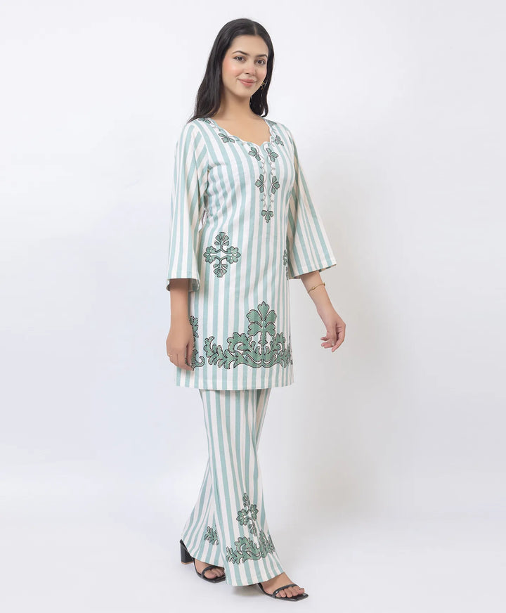 Premium Cutwork Detail Printed Kurta Set
