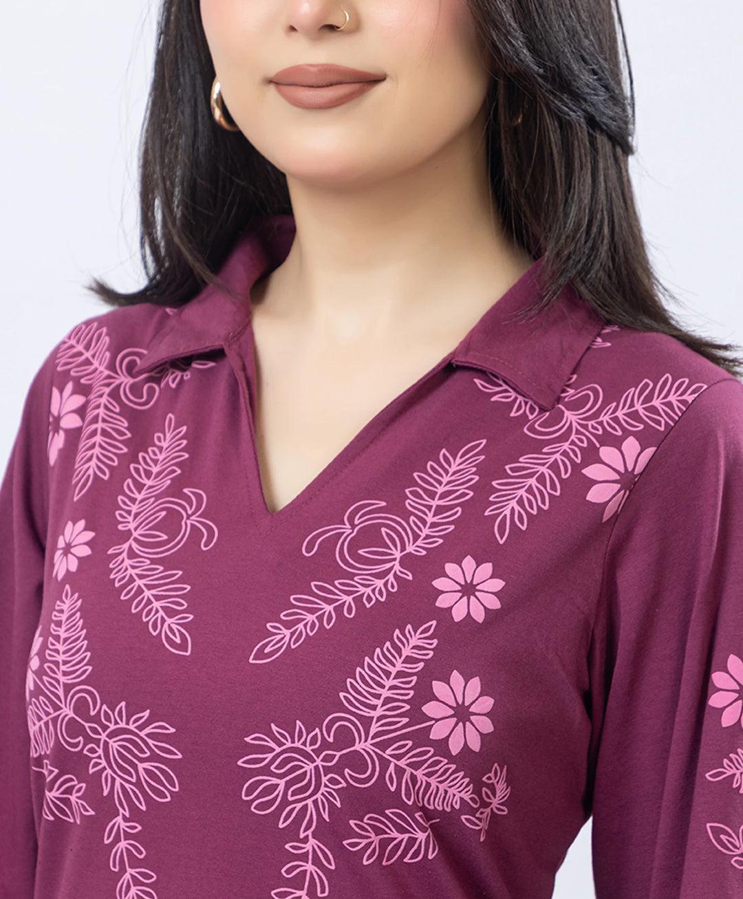Premium V-Neck Printed Co-Ord Set