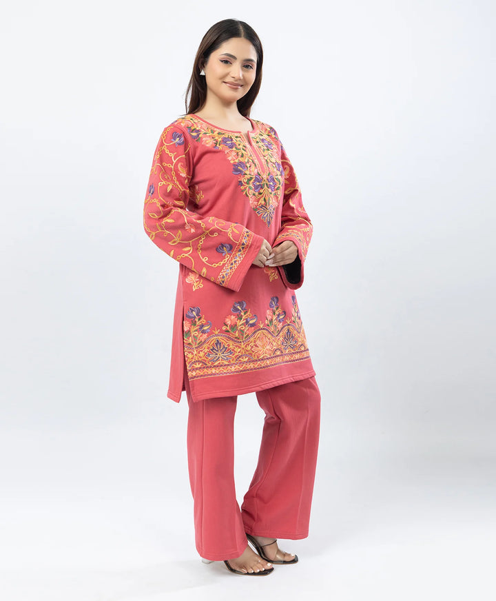 Straight Kurta Set with Kashmiri Embroidery.