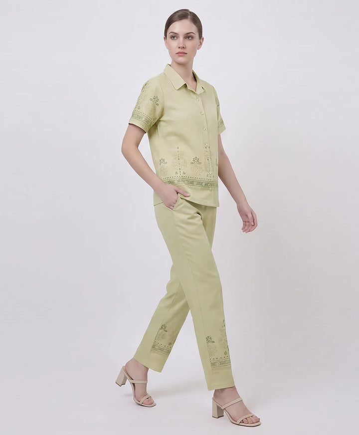 Premium Printed Front-Open Co-Ord Set