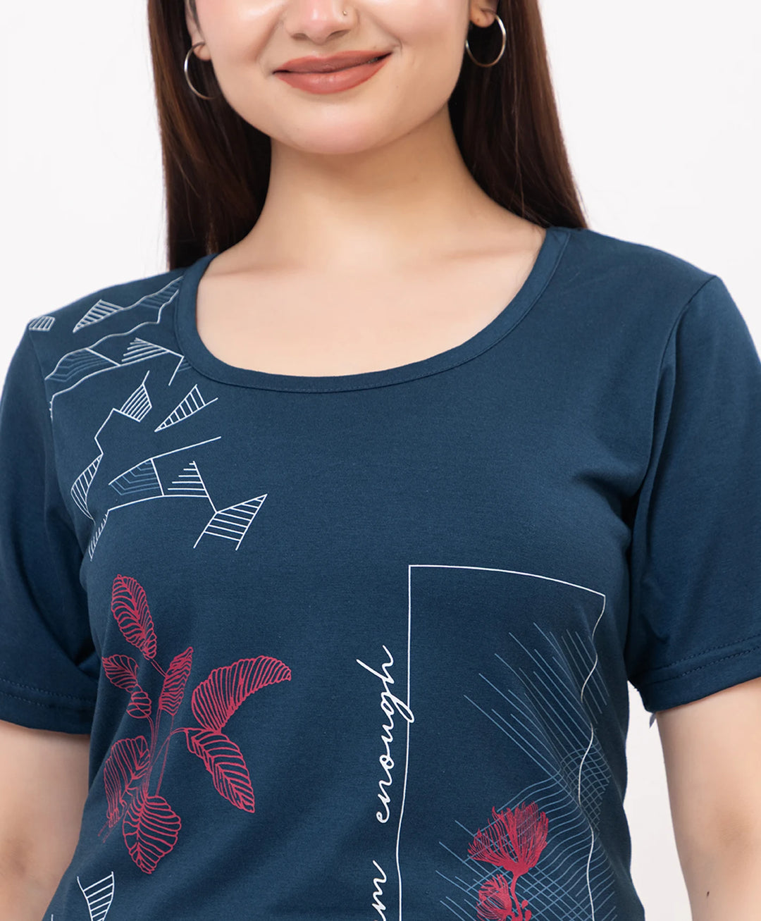 Casual Grace Printed Long Top