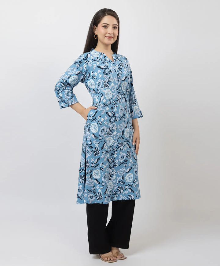 Elegant Printed Straight Fit Long Kurti