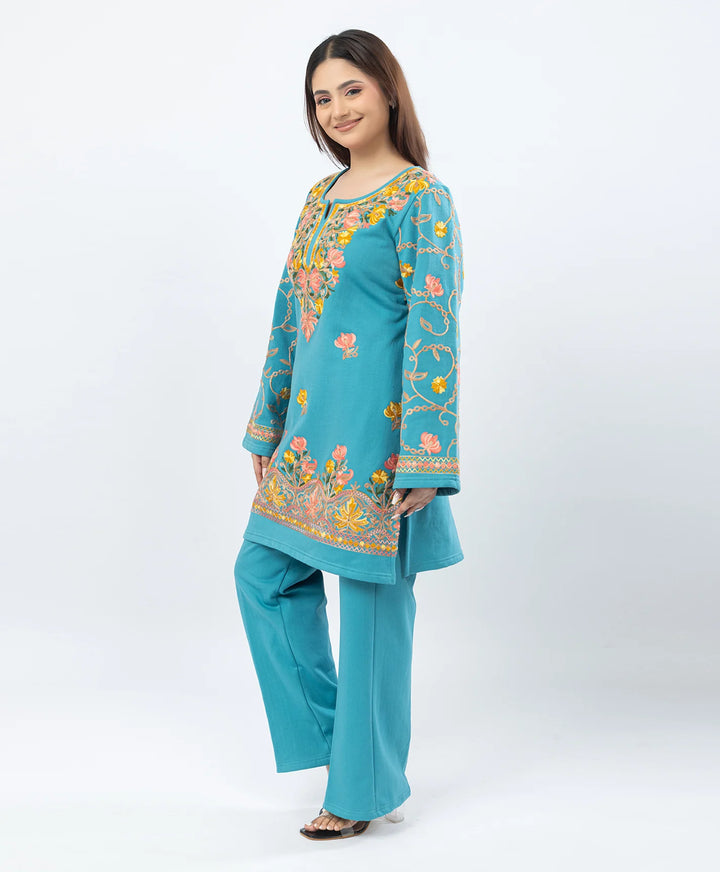 Straight Kurta Set with Kashmiri Embroidery.
