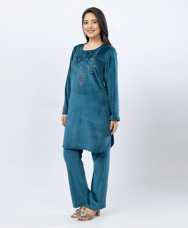 Full-Sleeves Kurta and Straight Fit Lower Set with Round Neck