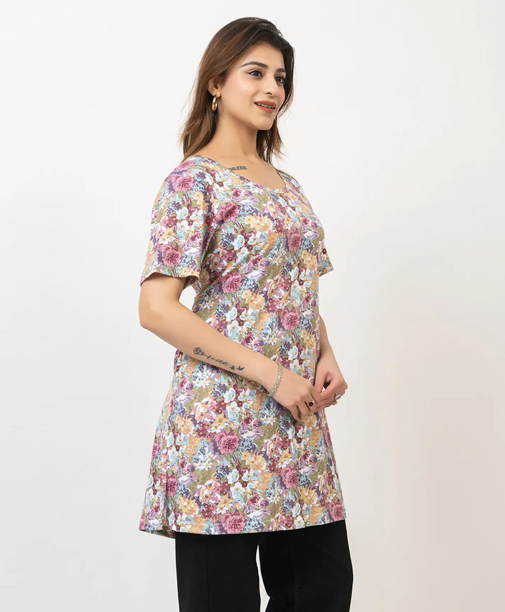 Charming Floral Everyday Long Top